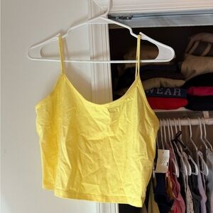 Yellow Cropped Tank Top